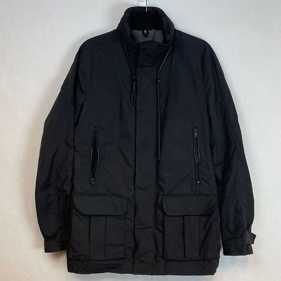 Elie Tahari Coat Men's Medium Black Heavyweight Full Zip Military Field Jacket - Picture 10 of 15